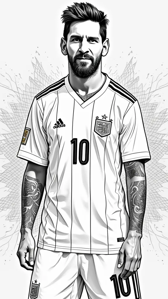 coloriage de Messi Jersey